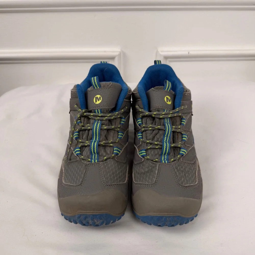 Merrell Chameleon 7 Access Mid Waterproof Hiking Boots Grey Blue Kids 4.5M
